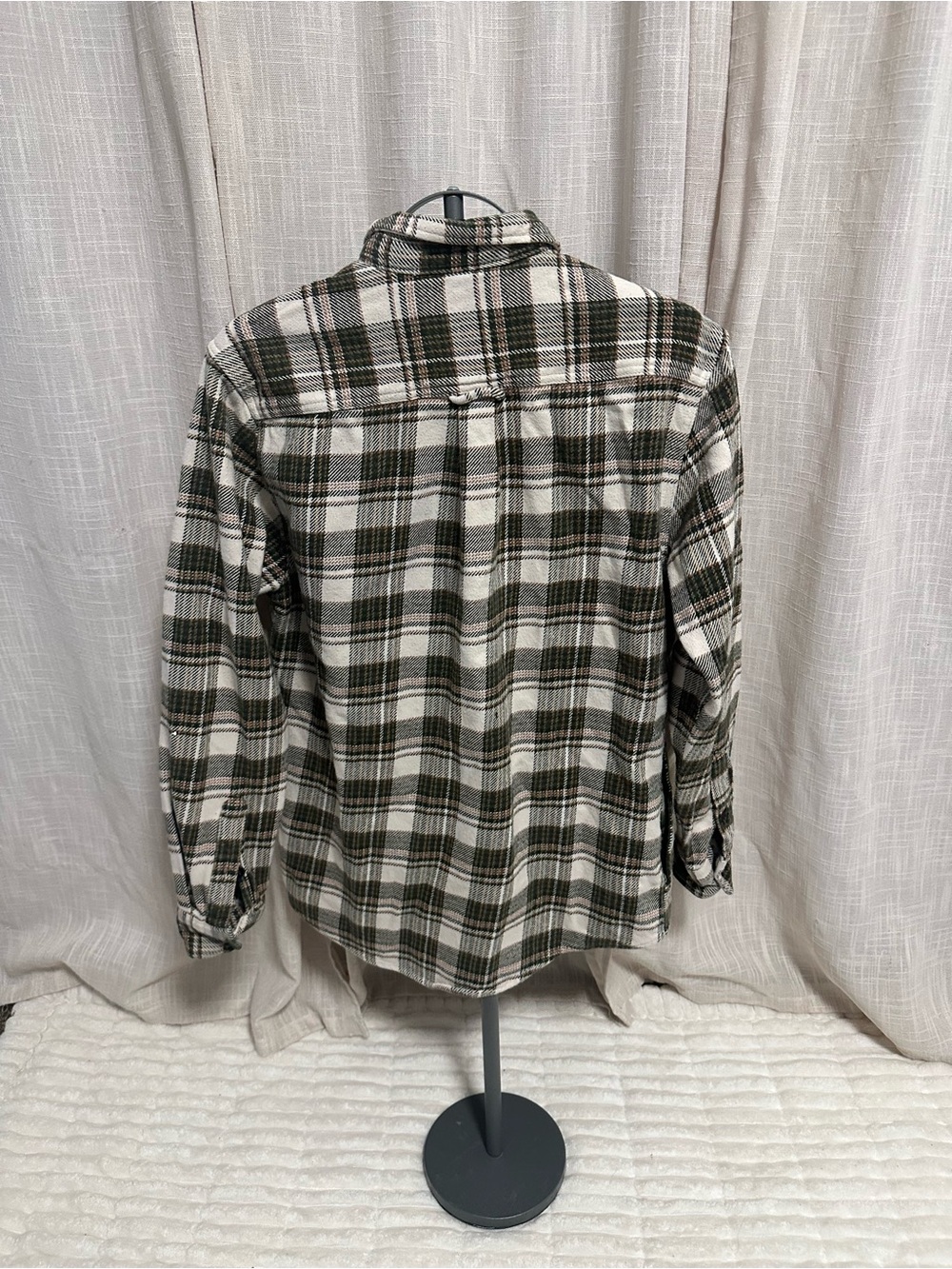 ORVIS Classic Green and White Plaid Men's Shirt Jacket - Picture 7 of 7